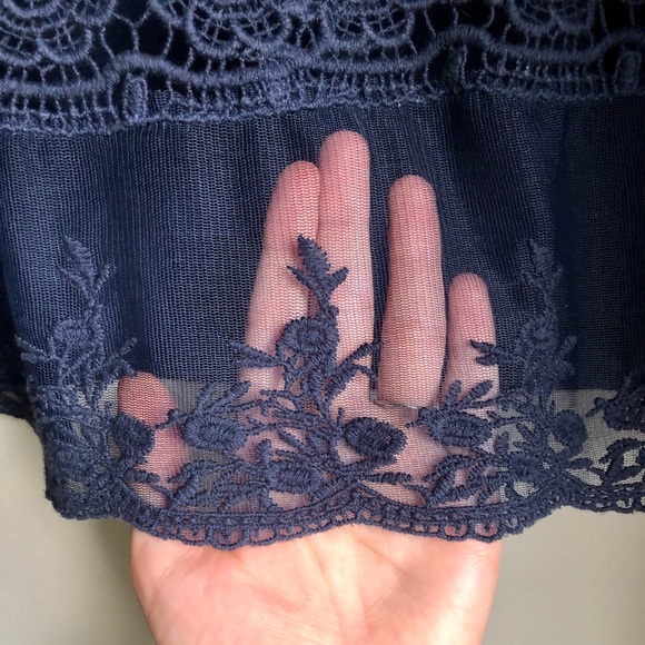 Navy Sheer Top - Picture 2 of 2